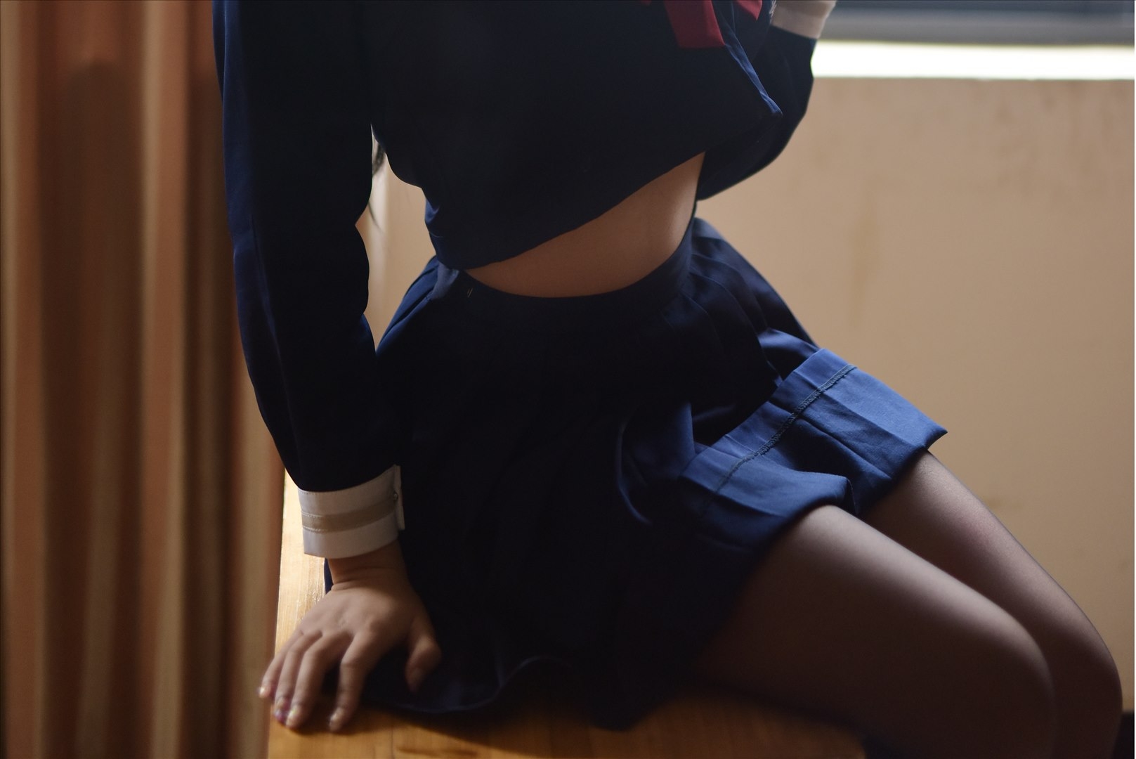 九曲Jean – JK露脐制一服 青春宣言10077