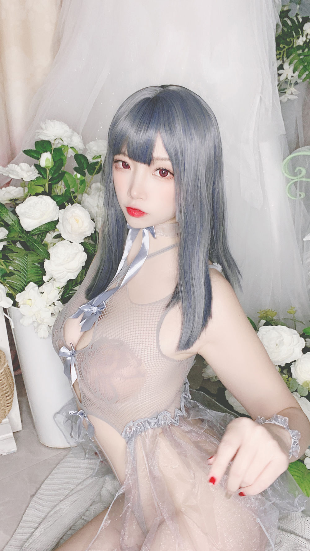 二佐Nisa-私房自拍蓝色网状比基尼3956