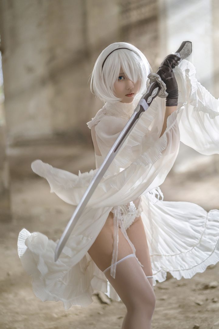 Coser@镜酱 NO.010 2B白色婚纱15184