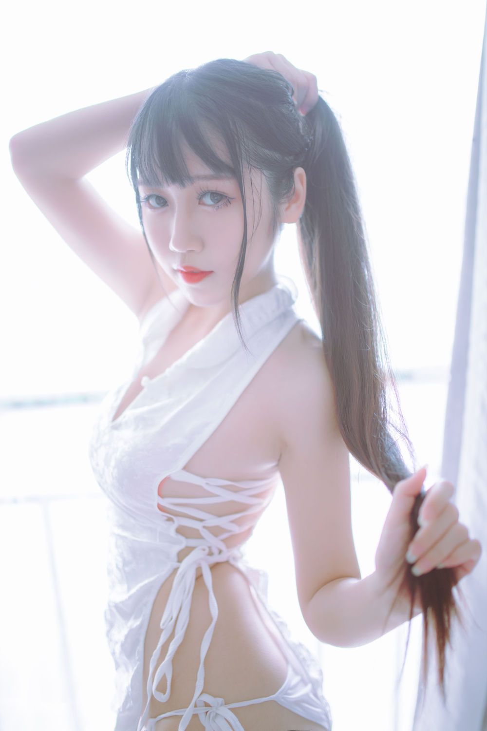 抖娘-利世-黑白旗袍双子抖娘利世不呆猫5065